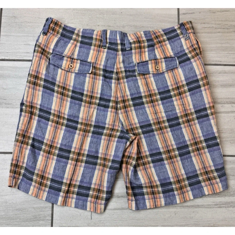 Tommy Bahama Relax Men's 100% Linen Light Plaid Bermuda Shorts Size‎ 40